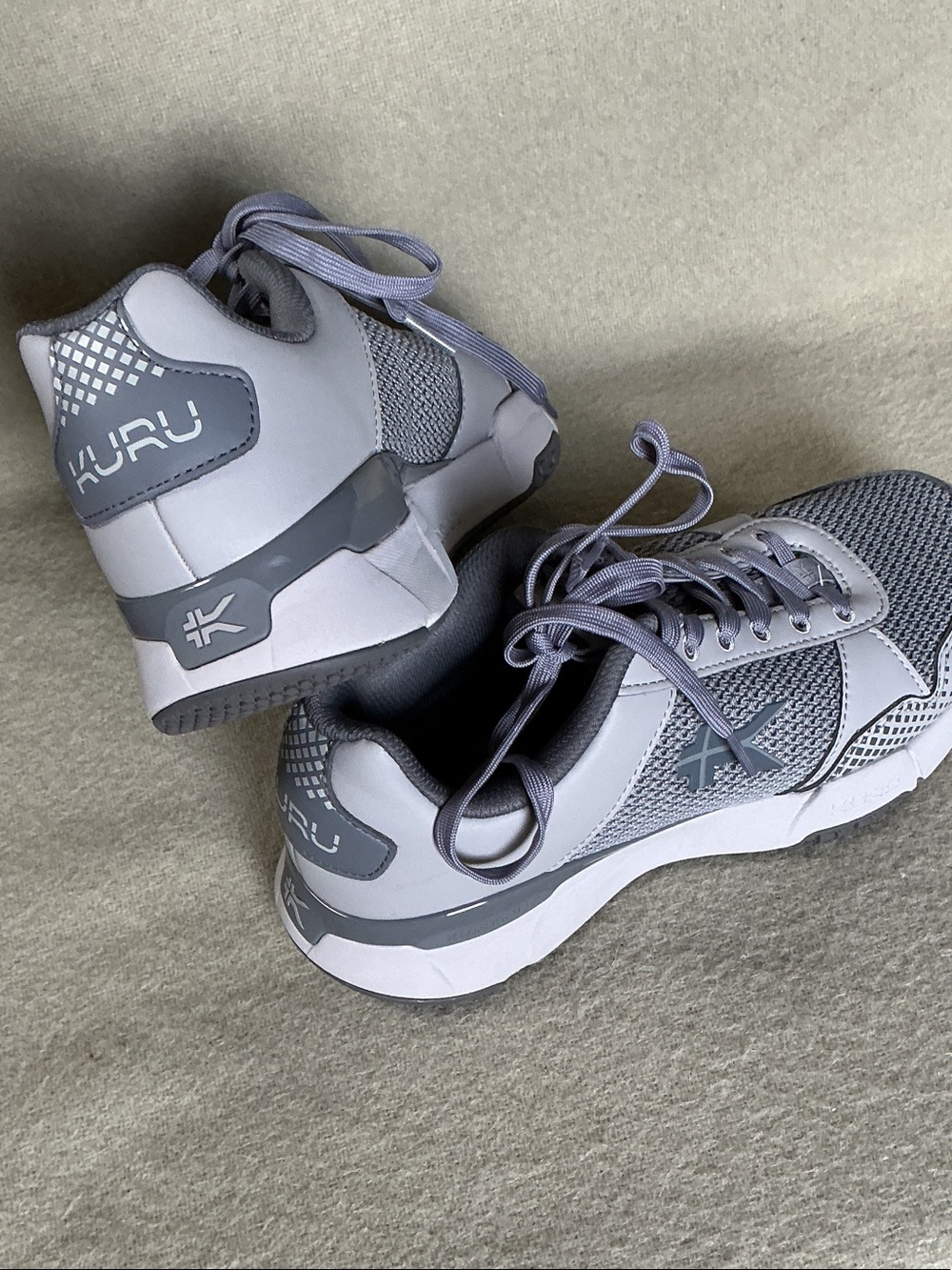 KURU Women's Gray Lace-Up Mesh Athletic Sneakers